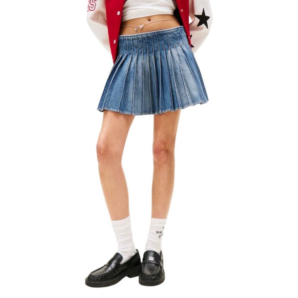 Tommy Hilfiger Jeans Blue Recycled Cotton Mini Women's Skirt